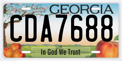 GA license plate CDA7688