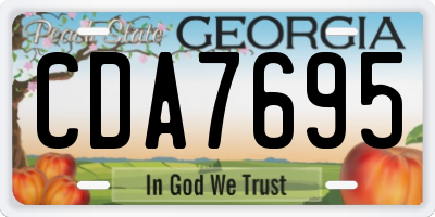 GA license plate CDA7695