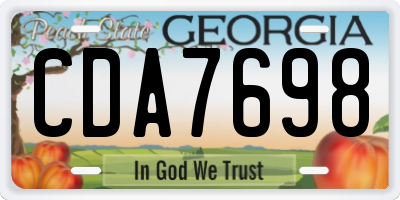 GA license plate CDA7698