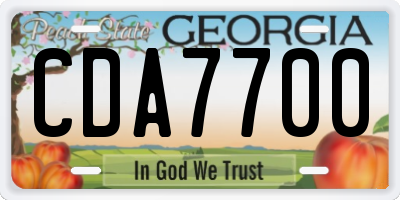 GA license plate CDA7700