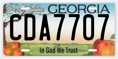 GA license plate CDA7707