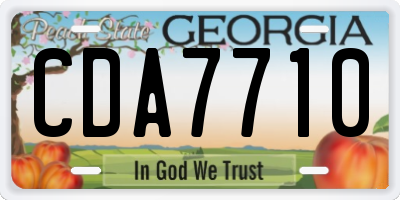 GA license plate CDA7710