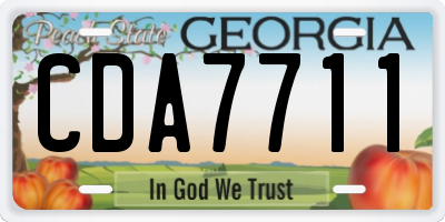 GA license plate CDA7711