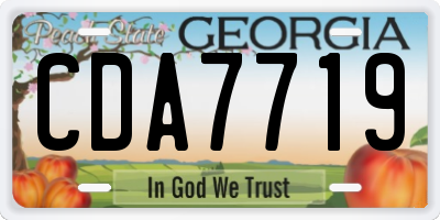 GA license plate CDA7719