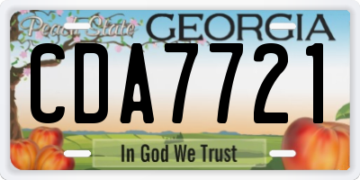 GA license plate CDA7721