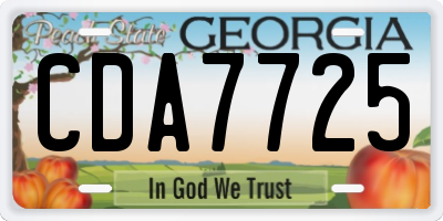 GA license plate CDA7725