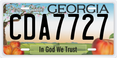 GA license plate CDA7727