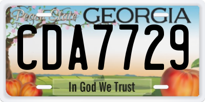 GA license plate CDA7729