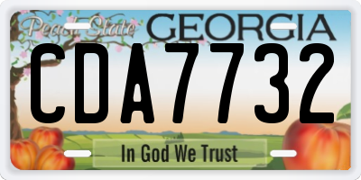 GA license plate CDA7732