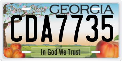 GA license plate CDA7735
