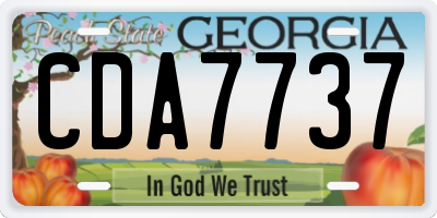 GA license plate CDA7737