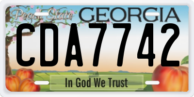 GA license plate CDA7742