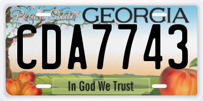 GA license plate CDA7743