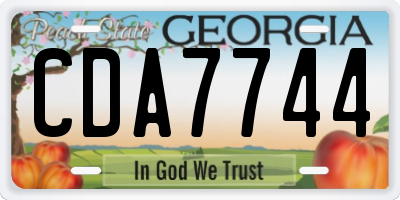GA license plate CDA7744
