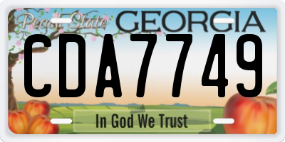 GA license plate CDA7749