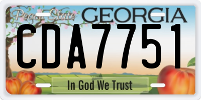 GA license plate CDA7751
