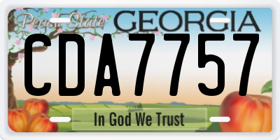 GA license plate CDA7757