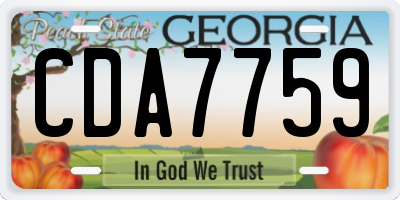 GA license plate CDA7759