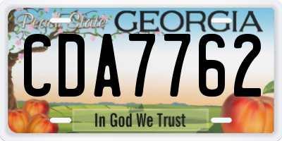 GA license plate CDA7762