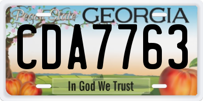 GA license plate CDA7763