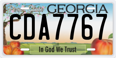 GA license plate CDA7767