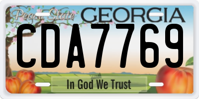 GA license plate CDA7769