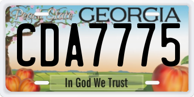 GA license plate CDA7775