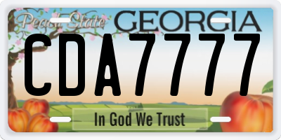 GA license plate CDA7777