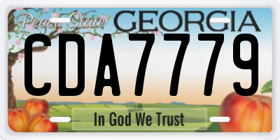 GA license plate CDA7779