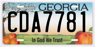 GA license plate CDA7781