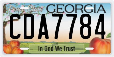 GA license plate CDA7784