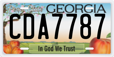 GA license plate CDA7787