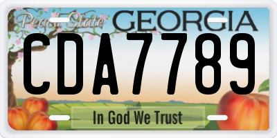 GA license plate CDA7789