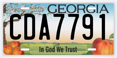 GA license plate CDA7791