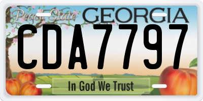 GA license plate CDA7797