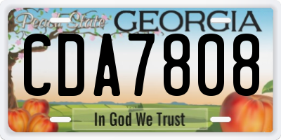 GA license plate CDA7808