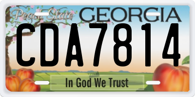 GA license plate CDA7814