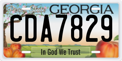 GA license plate CDA7829