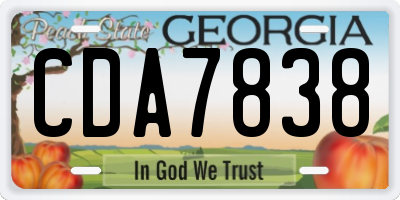 GA license plate CDA7838