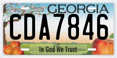 GA license plate CDA7846