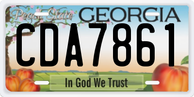 GA license plate CDA7861
