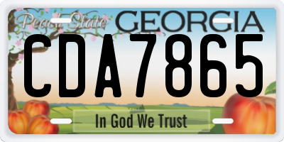 GA license plate CDA7865