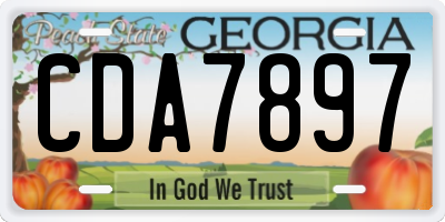 GA license plate CDA7897