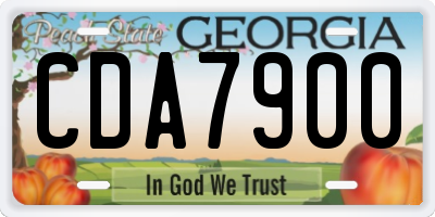 GA license plate CDA7900