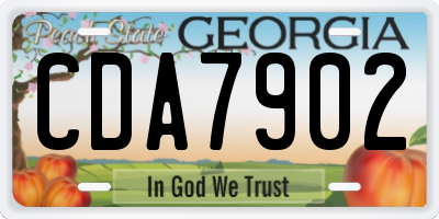 GA license plate CDA7902