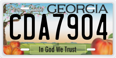 GA license plate CDA7904