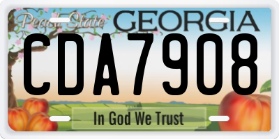 GA license plate CDA7908