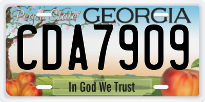 GA license plate CDA7909