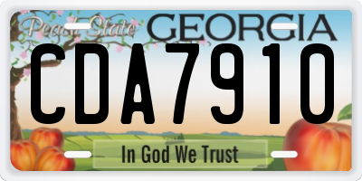GA license plate CDA7910