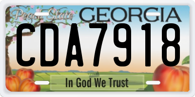 GA license plate CDA7918
